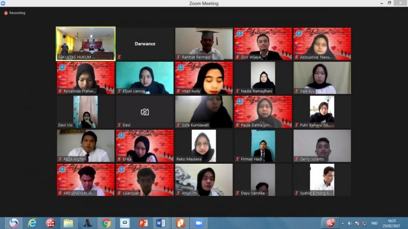 Yudisium Fakultas Hukum UBB “masih” Dalam Masa New Normal Via Daring